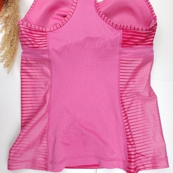 Nike Pink Striped Racer Back Athletic Top Sz M - Picture 4 of 9
